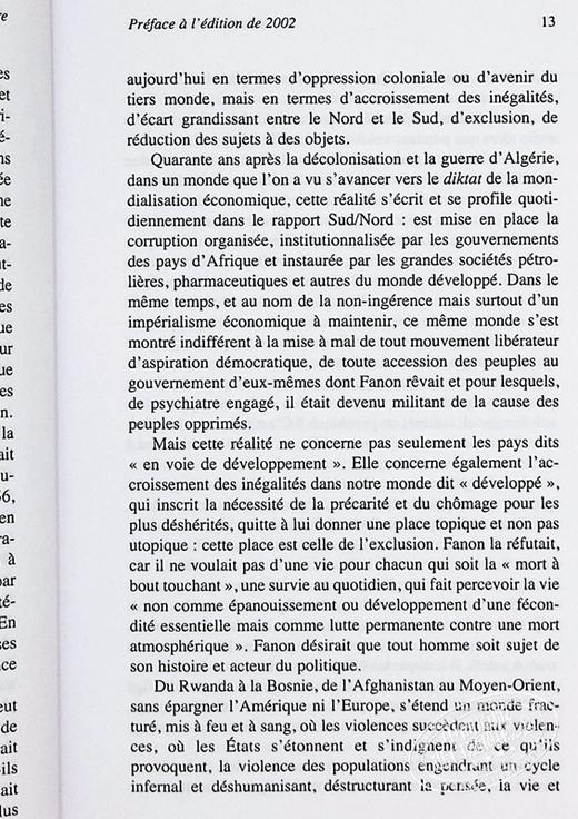 【中商原版】法农精选2本 法文原版 全世界受苦的人 黑皮肤白面具 Frantz Fanon 社科哲学图书 经典作品集 商品图6