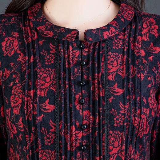 QYM 236555-Y气质印花大码优雅连衣裙 商品图3