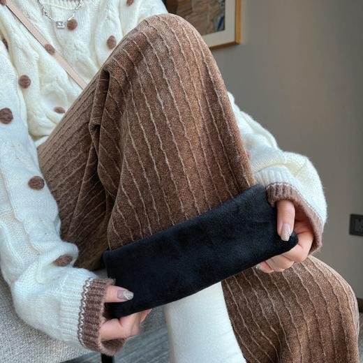 【YW】无忧购冬季加绒加厚抱抱绒奥利绒抗寒垂坠感宽松显瘦直筒甜筒裤 2289 -22106（截单后7天发货) 商品图2