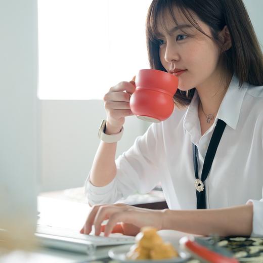 万仟堂 茶杯陶瓷办公杯带盖创意结婚马克杯水果茶具大容量水杯事事如意A 商品图2