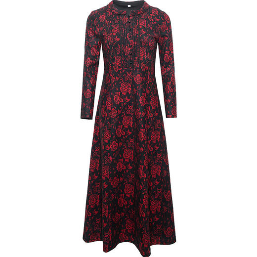 QYM 236555-Y气质印花大码优雅连衣裙 商品图4