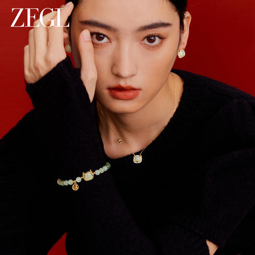 ZEGL新年礼物送女友设计师本命年龙系列福龙项链女生手链耳环套装 商品图8