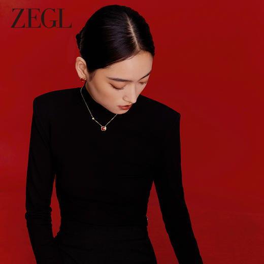 ZEGL设计师本命年龙系列红玛瑙耳环女小众属龙S925银耳钉新年耳饰 商品图1