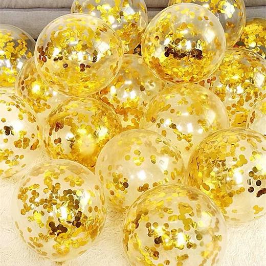 金色透明亮片气球48个/包 网红生日派对婚庆卧室装饰开业活动公司学校商场喜庆气氛布置 商品图1
