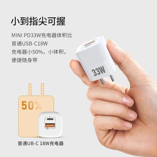 双口PD快充A+C快充GaN33W氮化镓充电器中规适用苹果14多口快充充电器 商品图1