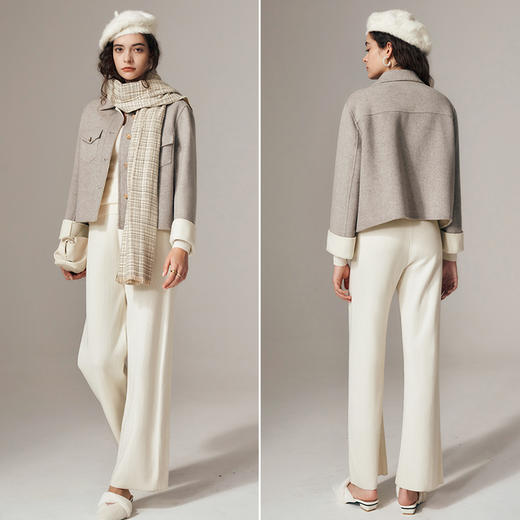 欧芮儿气质休闲短款双面呢外套时髦 商品图3