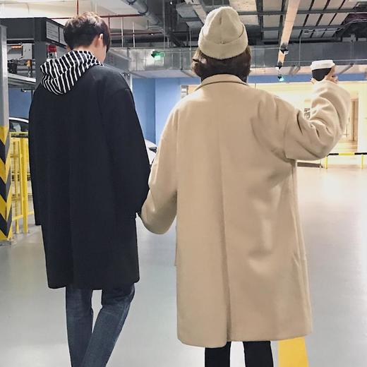 【情侣百搭时尚❗️网红毛呢大衣】秋冬季男女韩版中长款呢子风衣情侣装外套潮流大码舒适父亲节礼物新年礼盒年货礼盒 商品图2