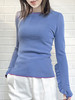 TYNVIE 荷叶边装饰袖口套头针织衫-蓝色 商品缩略图0