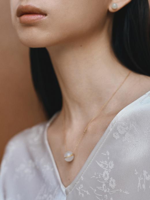 和田玉珠银镀18K 吊坠项链MN643023D 商品图1