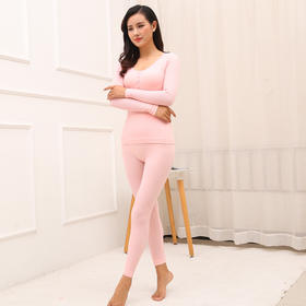 RY-E001秋冬女士无缝保暖内衣套装可外穿紧身打底衫蕾丝花边显瘦秋衣秋裤