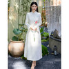 FLZD-23155立领修身扇子云仙穗头绣花连衣裙袖口特色压褶长裙23155 商品缩略图2