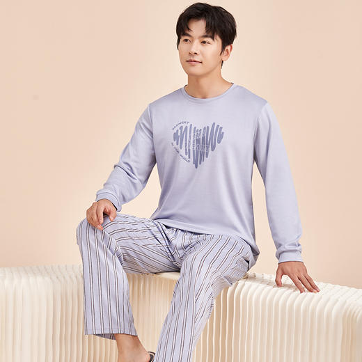 【商场同款】熳洁儿 情侣家居服秋冬云朵爽棉圆领长袖套装23703915/23703215 商品图1