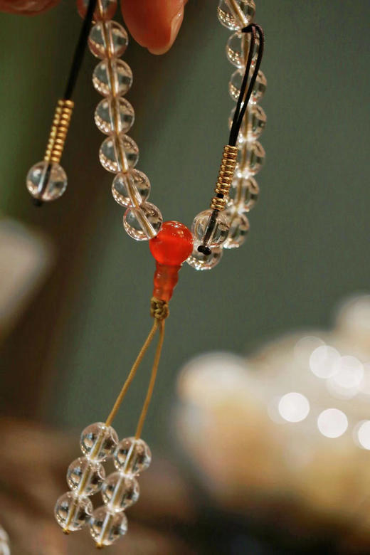 盛唐牡丹|天然白水晶108颗手持佛珠 商品图1