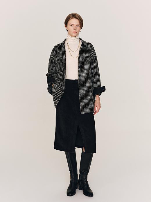 秋冬必入 羊毛羊绒混纺花呢衬衫式外套FJ474523D 商品图4