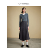 西嘉C+IMPRESS/西嘉知识分子风半身裙女秋冬不对称搭片设计感高腰百褶BQ2304031 商品缩略图2