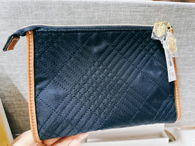 雅诗兰黛藏蓝棕皮包边 化妆包（7894）