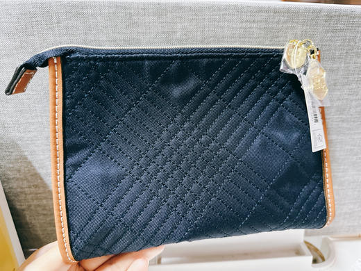 雅诗兰黛藏蓝棕皮包边 化妆包（7894） 商品图0