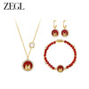ZEGL新年礼物送女友设计师本命年龙系列福龙项链女生手链耳环套装 商品缩略图1