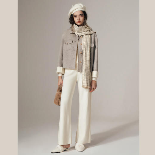 欧芮儿气质休闲短款双面呢外套时髦 商品图0