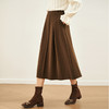 OLrain欧芮儿卡其色梭织半身裙女秋季2023年新款复古高腰显瘦长裙 商品缩略图0