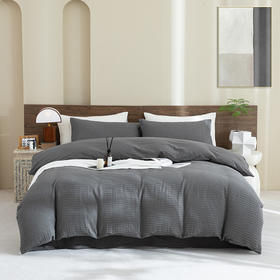 無印水洗全棉泡泡纱四件套 色彩旋律   MUJI-TJ23-09 灰色 200*230cm