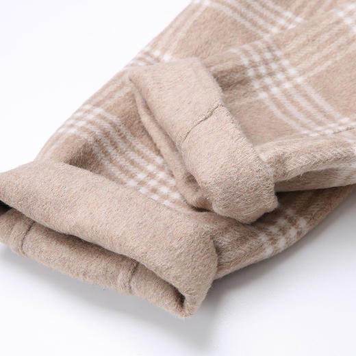 VIMAGE纬漫纪冬季时尚格纹翻领百搭修身毛呢大衣外套V1214822 商品图3