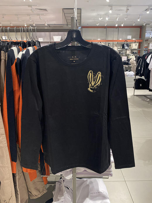 AX ARMANI EXCHANGE 阿玛尼 女士棉质休闲兔子印花圆领长袖T恤 商品图1