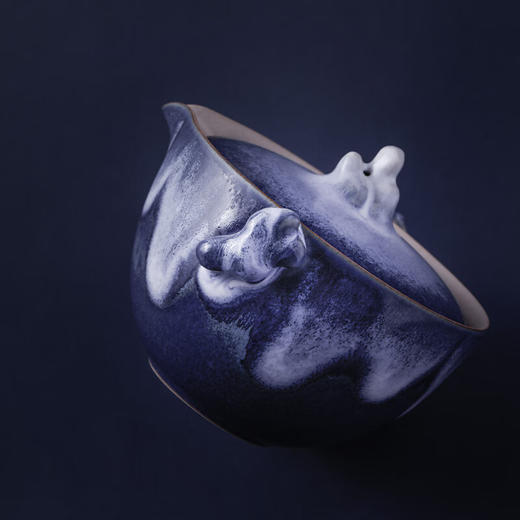 万仟堂（Edenus）便携旅行茶具高档陶瓷快客杯功夫茶具套装蓬莱 蓝雪山釉 专享 商品图2