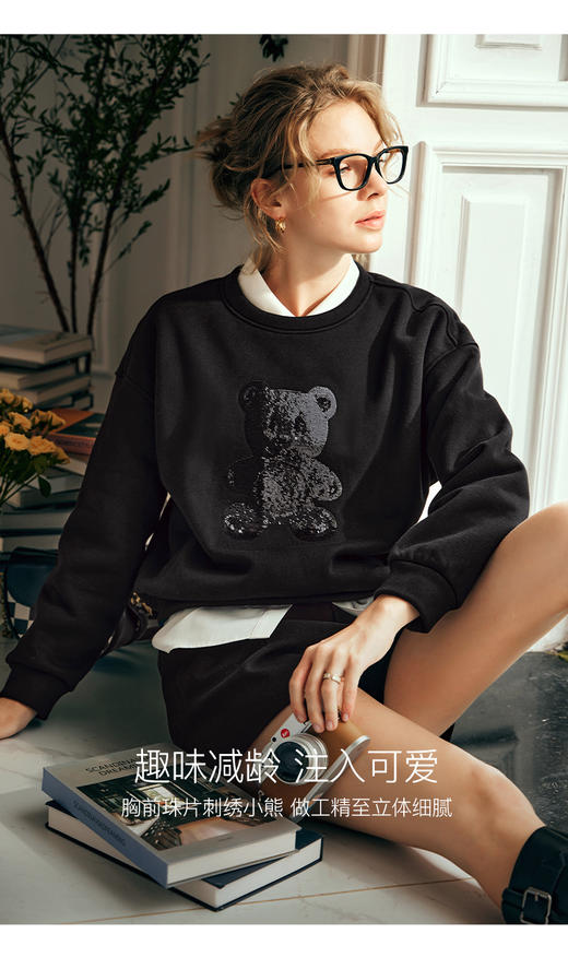 OLrain欧芮儿圆领套头卫衣女秋冬穿搭上衣 商品图3