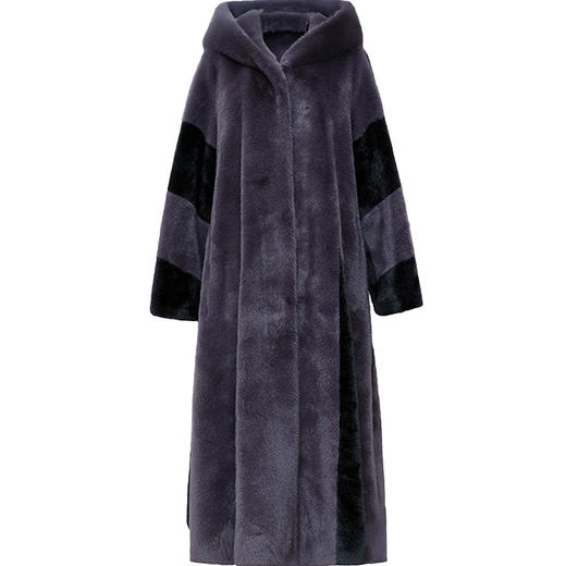 北极貂毛绒大衣，厚款保暖连帽外套时尚女装貂绒长款冬装外套QYM-LRX-DR6593-Y 商品图4