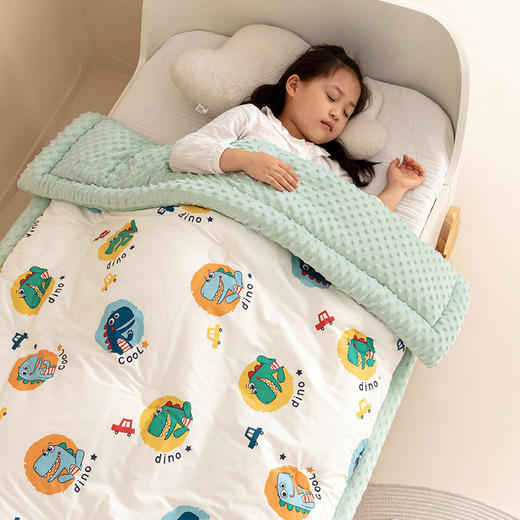 【A类标准安全满满，看着软盖着暖！】儿童被子婴儿棉被，宝宝新生春秋幼儿园冬季小盖毯豆豆绒加全棉被套-QQ 商品图12