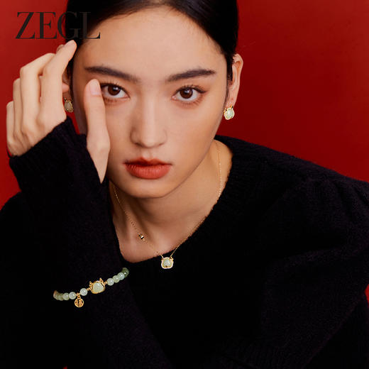 ZEGL新年礼物送女友设计师本命年龙系列福龙项链女生手链耳环套装 商品图10