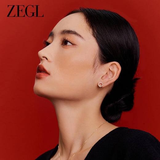ZEGL龙年本命年萌龙耳环女2024年红玛瑙耳钉925银针新年秋冬耳饰 商品图1