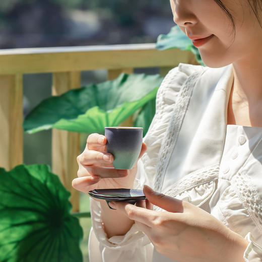 万仟堂（Edenus） 茶具高档茶具套装夏荷成套陶瓷功夫茶具家用送礼窑变青绿釉专享 商品图6