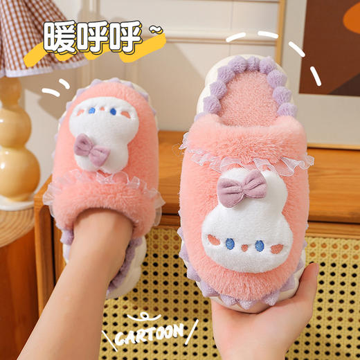 【贴心防滑设计！儿童棉拖鞋】冬季男女童加绒保防滑暖婴幼儿亲子宝宝居家包跟毛棉鞋，舒适的加绒设计，守护小脚，保暖从脚尖开始。ry 商品图0