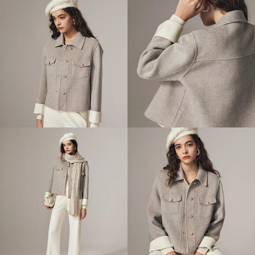 欧芮儿气质休闲短款双面呢外套时髦 商品图1