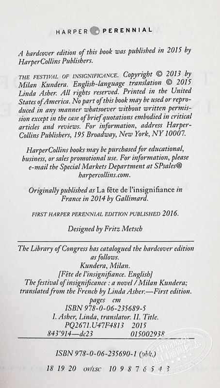【中商原版】庆祝无意义 米兰昆德拉 The Festival of Insignificance 英文原版 Milan Kundera 商品图3