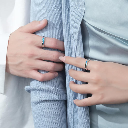 【彼岸星空】S925银情侣珐琅戒指【DML-K1191】 商品图2