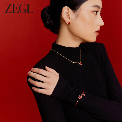 ZEGL新年礼物送女友设计师本命年龙系列福龙项链女生手链耳环套装 商品图12