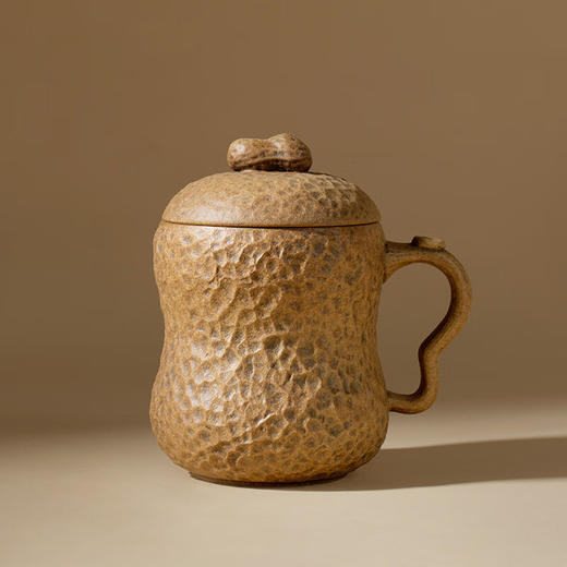 万仟堂（Edenus）茶杯 陶瓷功夫茶杯高档办公杯创意礼品泡茶杯水杯办公家用 花生记 黄砂釉+黑铁釉 商品图0
