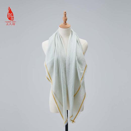 SAINTJOY/上久楷 羊绒围巾  披肩  人字纹清风淡雅边框方巾  FJS23053 商品图0