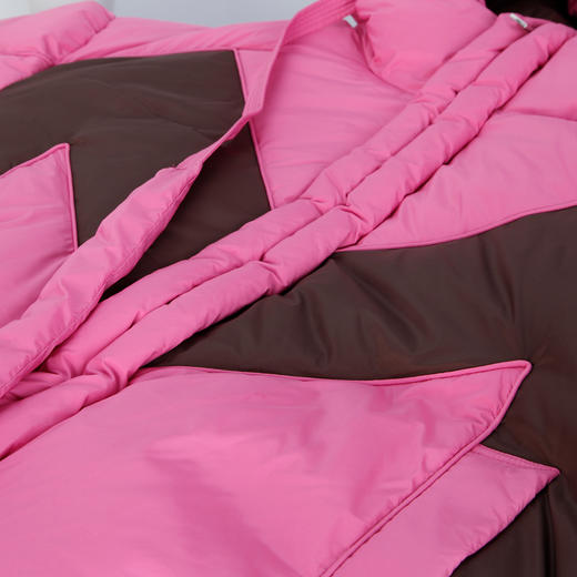 NR002斯尔丽2023冬款宽松时尚减龄短款小个子显瘦撞色保暖白鸭绒羽绒服 商品图4