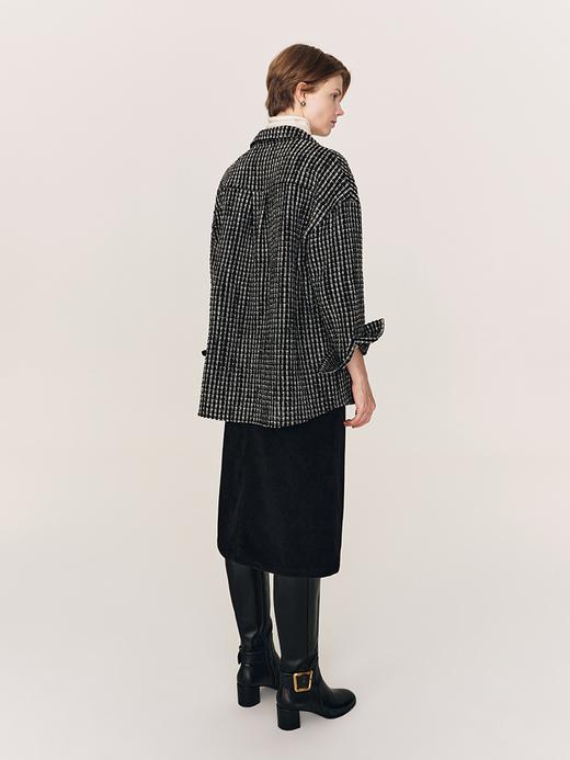 秋冬必入 羊毛羊绒混纺花呢衬衫式外套FJ474523D 商品图6