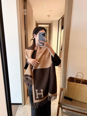 秋冬特惠💰140 爱马仕围巾 经典刺绣标志