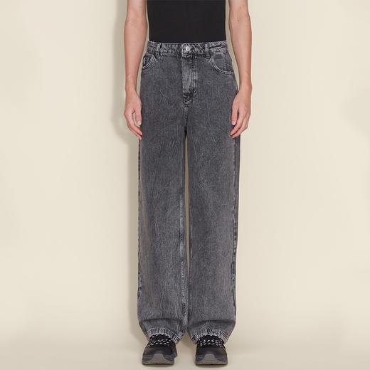 HOLZWEILER M. Denim Trousers 男装黑色水洗破坏直筒牛仔长裤 商品图0