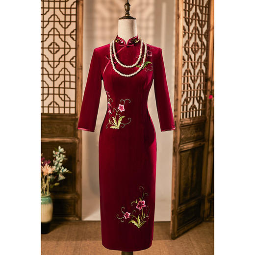 DXJ 百草年轻高贵旗袍裙 商品图1