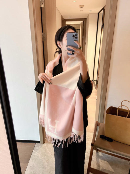 秋冬特惠💰140 爱马仕围巾 经典刺绣标志 商品图5