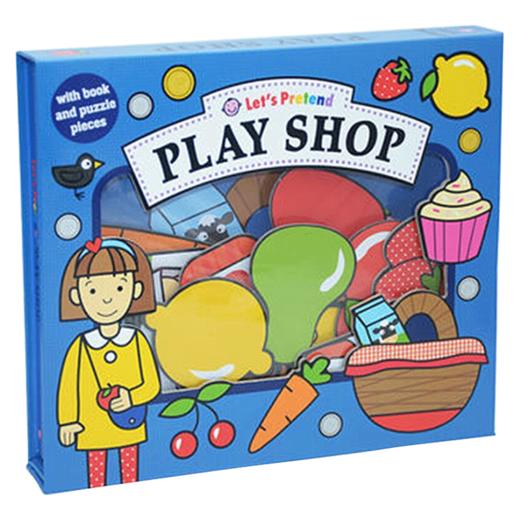 英文原版 商店购物场景扮演 Lets Pretend Play Shop 翻翻操作书 拼图游戏书 全英文版 商品图3
