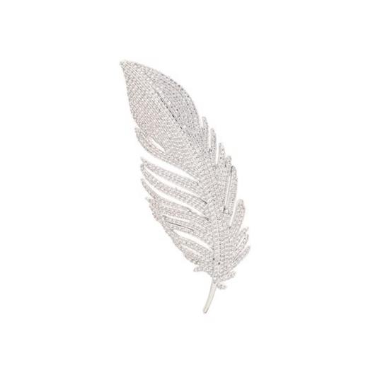西子/【轻羽】羽毛满钻铜合金复古法式胸针别针配饰/SSXN001 商品图2