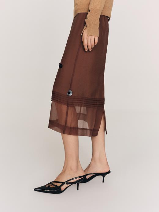 手工缝制立体花 重工割纤纱打条一步裙FB486823D 商品图3